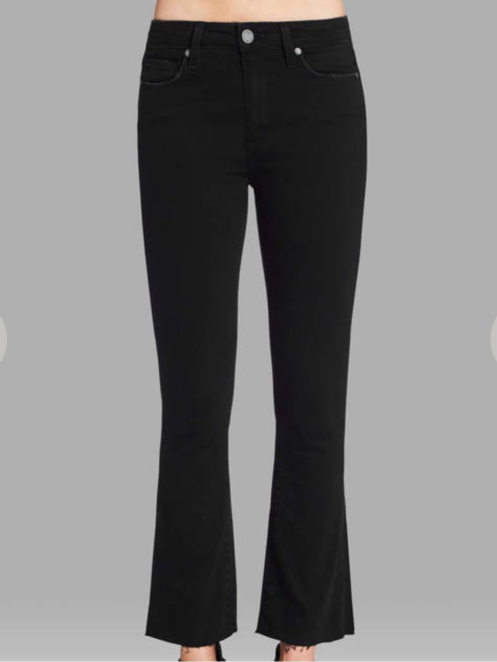 PAIGE Black collette crop Flare Jean